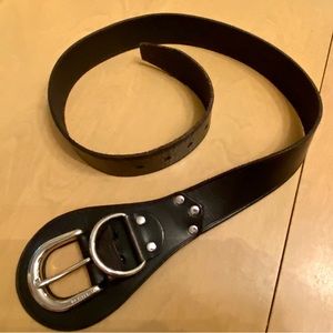 Michael Kors black leather silver hardware stud belt sz S
